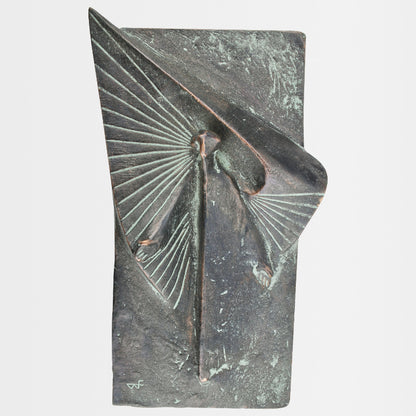 Bronzerelief mit Edelpatina "Laacher Jahrtausendengel"