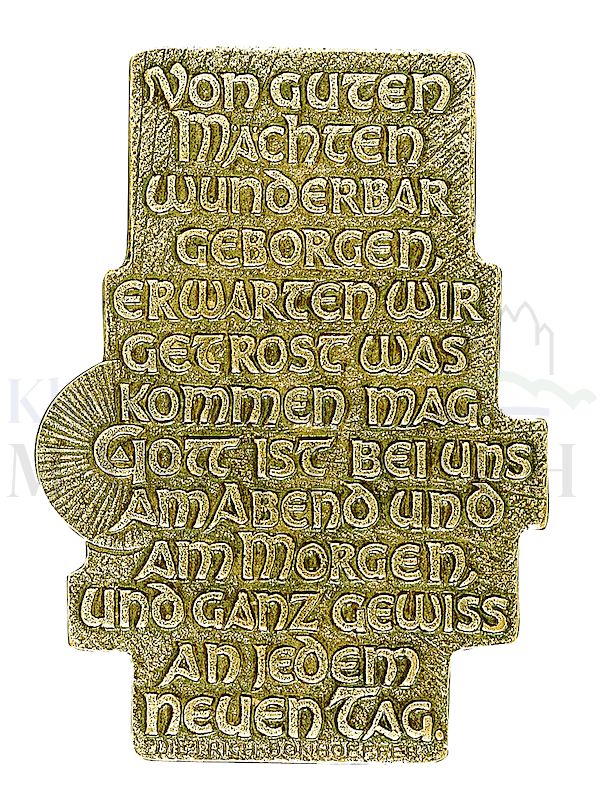 Foto: Spruchrelief Von guten Mächten ..., 14 x 10 cm