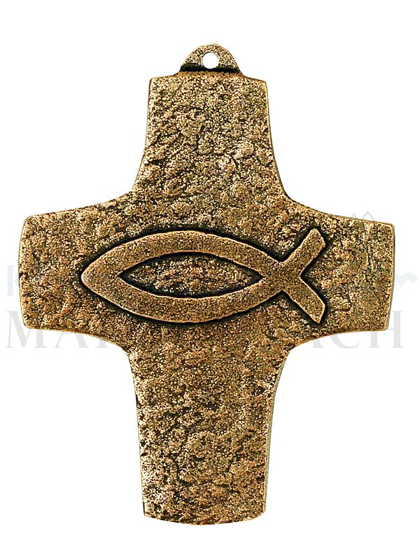 Foto: Kreuz mit Fisch, 9,5 x 8 cm