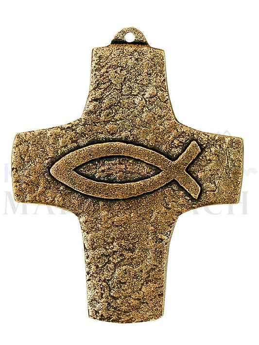 Foto: Kreuz mit Fisch, 9,5 x 8 cm