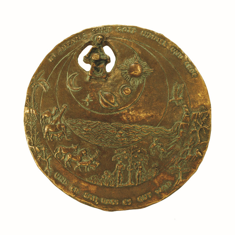 Bronzeplakette mit Edelpatina "Schöpfung"