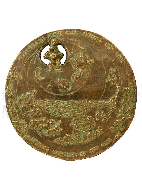 Foto: Plakette Schöpfung, groß, Ø 19,5 cm, Edelpatina