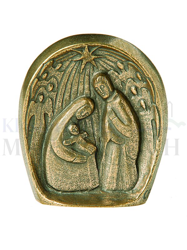 Foto: Stehplakette Weihnachtsszene, modern, 8,7 x 7,7 cm