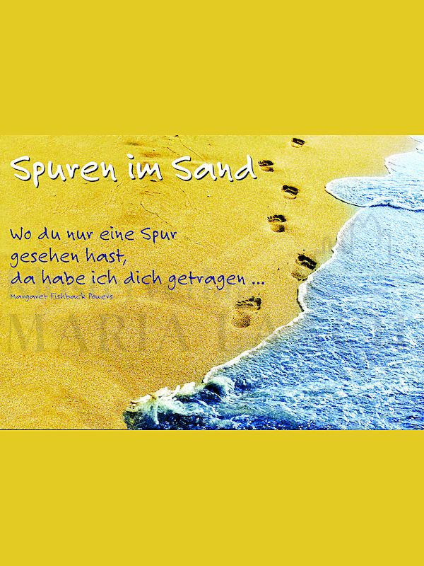 Foto: Doppelkarte Spuren im Sand, 11,4 x 16,2 cm, mit Briefumschlag