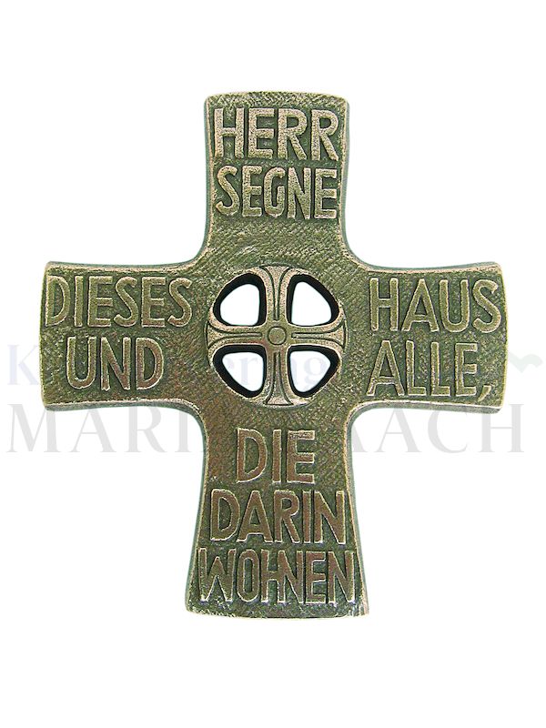 Foto: Haussegenskreuz Herr segne dieses Haus,16 x 14,5 cm