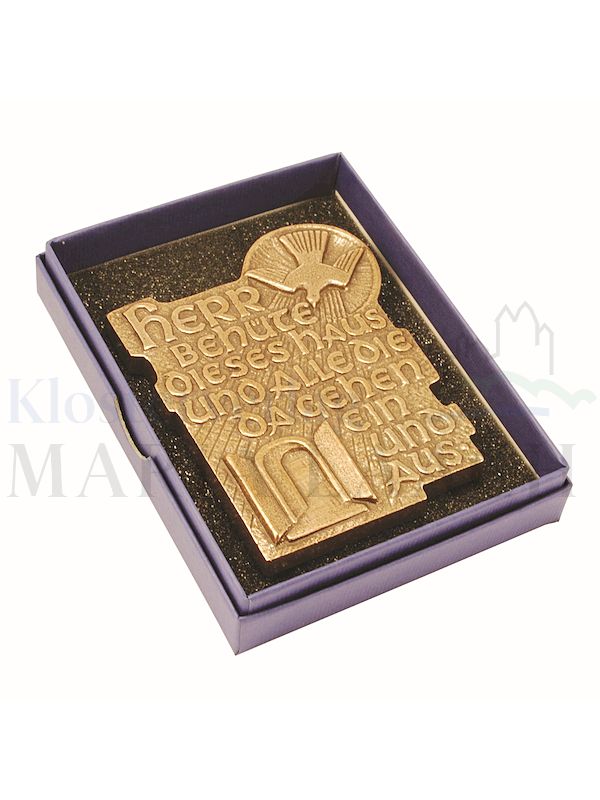 Foto: Plakette Herr, behüte dieses Haus..., 10,5 x 8 cm, mit Expertise, in blauer Geschenkschachtel