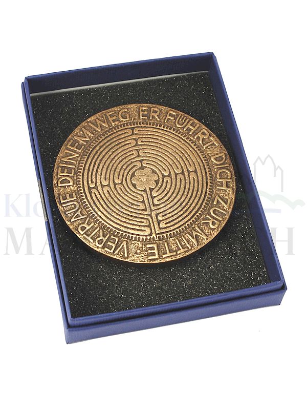 Foto: Plakette Labyrinth Vertraue deinem Weg ..., Ø 9 cm, mit Expertise, in Geschenkschachtel