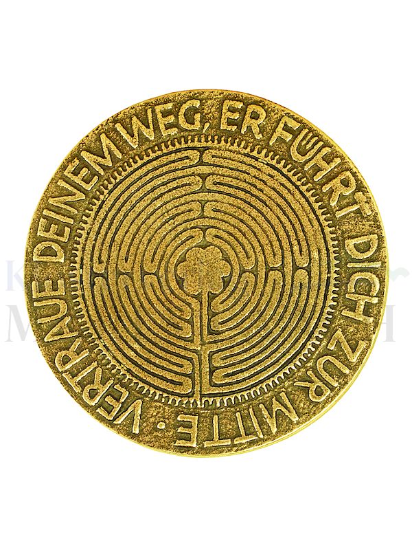 Foto: Plakette Labyrinth Vertraue deinem Weg ..., Ø 9 cm, mit Expertise