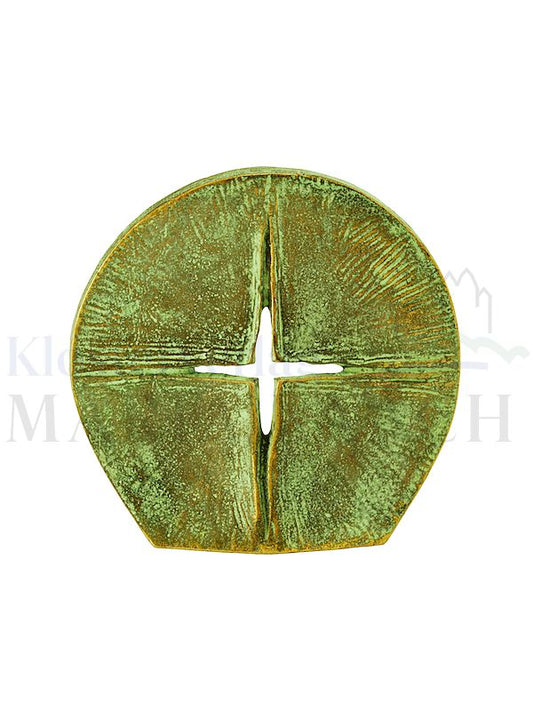 Foto: Steh-Plakette Kreuz Durchbrechendes Licht, Ø 8 cm, edelpatiniert, mit Expertise