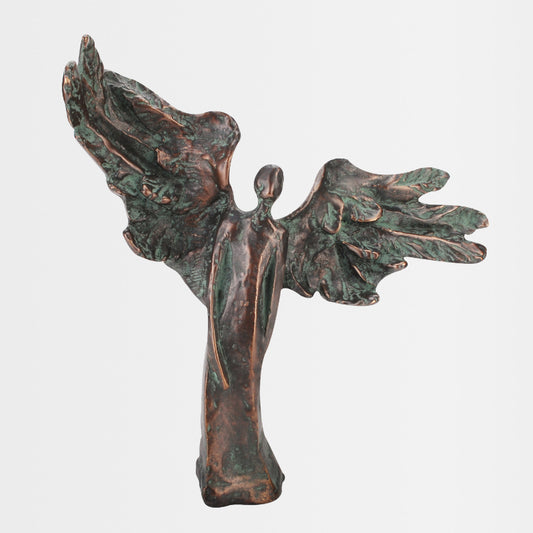 Bronzefigur mit Edelpatina "Engel des Vertrauens"
