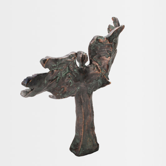 Bronzefigur mit Edelpatina "Engel des Vertrauens"