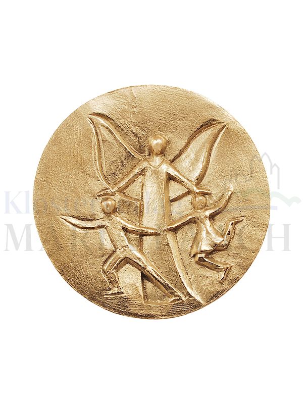 Foto: Plakette Schutzengel mit Kindern, Ø 10 cm