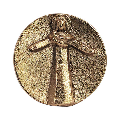 Bronze Plakette "Jesus ist immer an Deiner Seite"