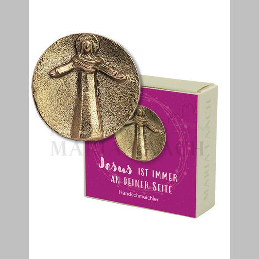 Bronze Plakette "Jesus ist immer an Deiner Seite"