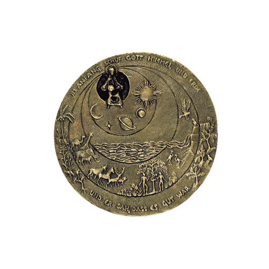 kleine Bronzeplakette "Schöpfung"