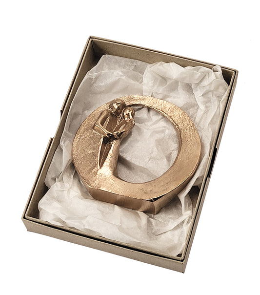 Steh-Plakette Paar - Du bist geborgen, Ø 8 cm, mit Expertise, in Geschenkschachtel