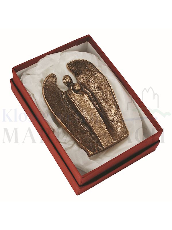 Foto: Figur Schutzengel, 9,5 x 6,5 cm, mit Expertise, in roter Geschenkschachtel