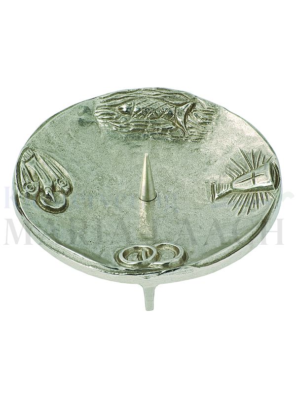 Foto: Leuchter mit 4 Symbolen, Ø 14 cm, Silberbronze