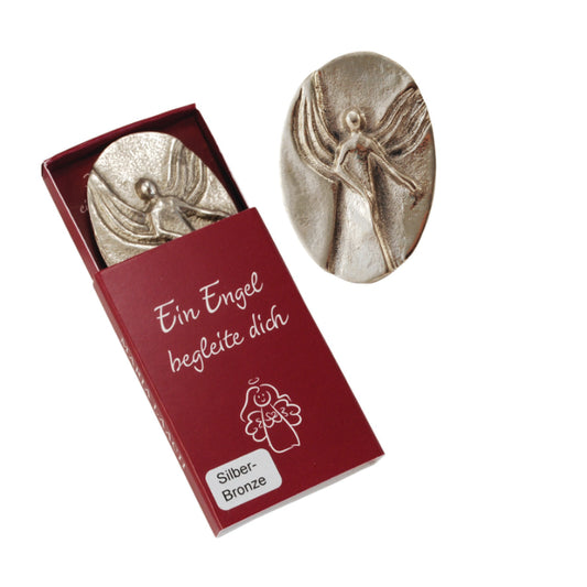 Handschmeichler "Ein Engel begleite dich" aus Silberbronze