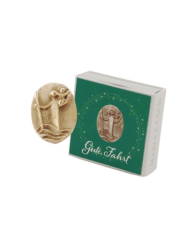 Foto: Gute Fahrt (Autoplakette), 3 x 4 cm, Silberbronze, in Geschenkschachtel