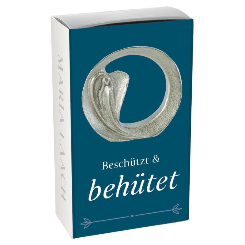 Ministehplakette "Beschützt und behütet" aus Silberbronze