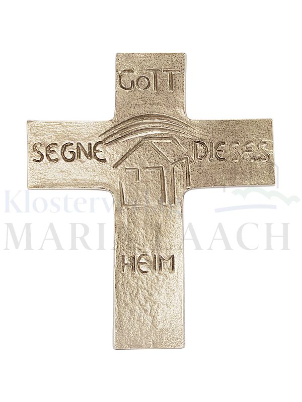 Foto: Kreuz Gott segne dieses Haus, 13,5 x 10,5 cm, Silberbronze
