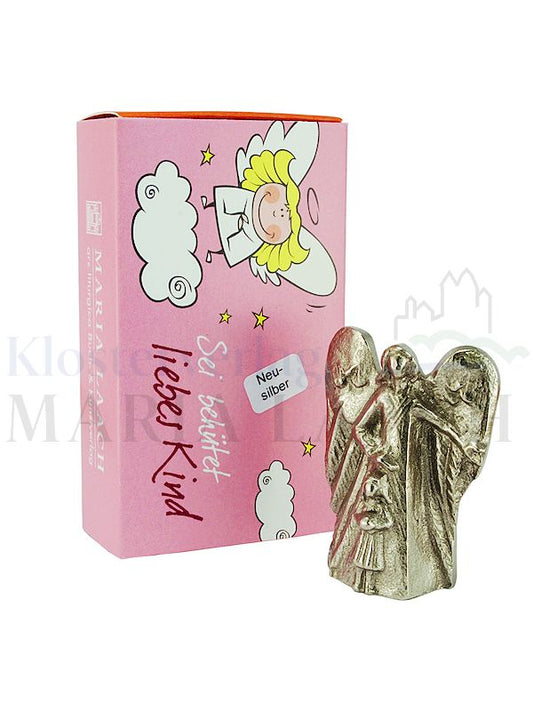 Foto: Sei behütet, liebes Kind (Figur Mädchen), 5 cm hoch, Silberbronze, in Geschenkschachtel