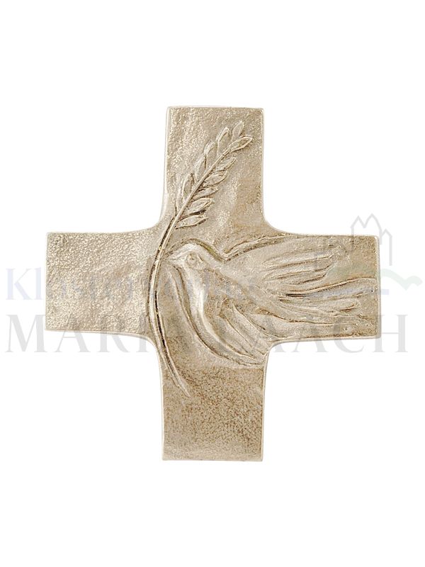 Foto: Kreuz Friedenstaube, 8,3 x 8,6 cm, Silberbronze