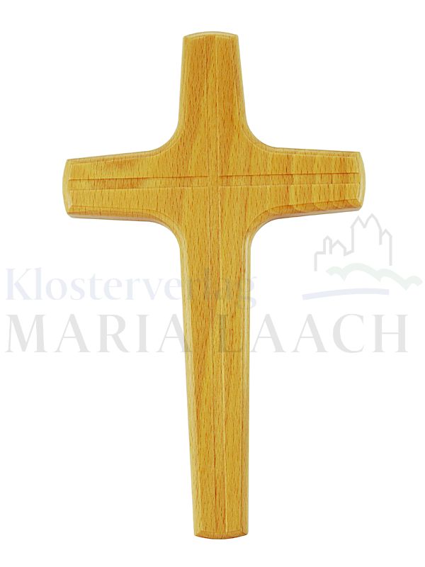 Foto: Kreuz mit graviertem Kreuz, Buche lackiert, 20 x 12 cm