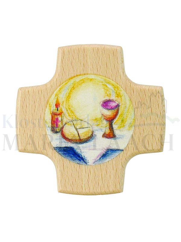 Foto: Kreuz Brot und Wein, Buche, 8 x 8 cm