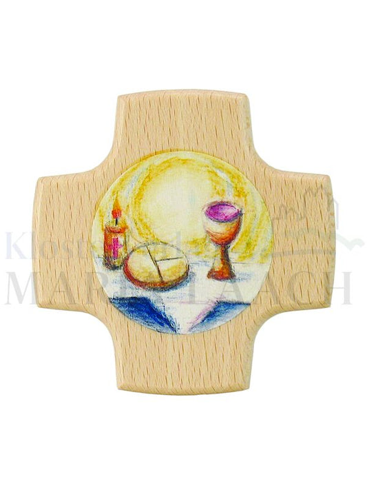 Foto: Kreuz Brot und Wein, Buche, 8 x 8 cm