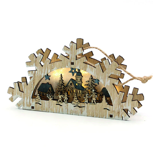 Wald-Stadt-Motiv 2 Holz Deko
