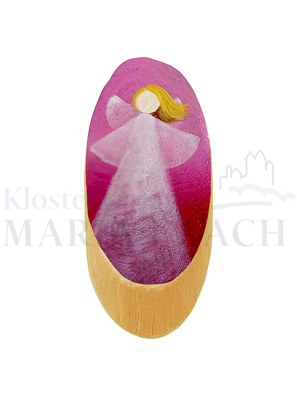Foto: VE 5 Holz-Handschmeichler Engel rosa, ca. 2,5 x 6,5 cm