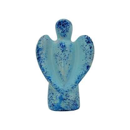 Herzengel aus Speckstein in verschiedenen Farben - Blau