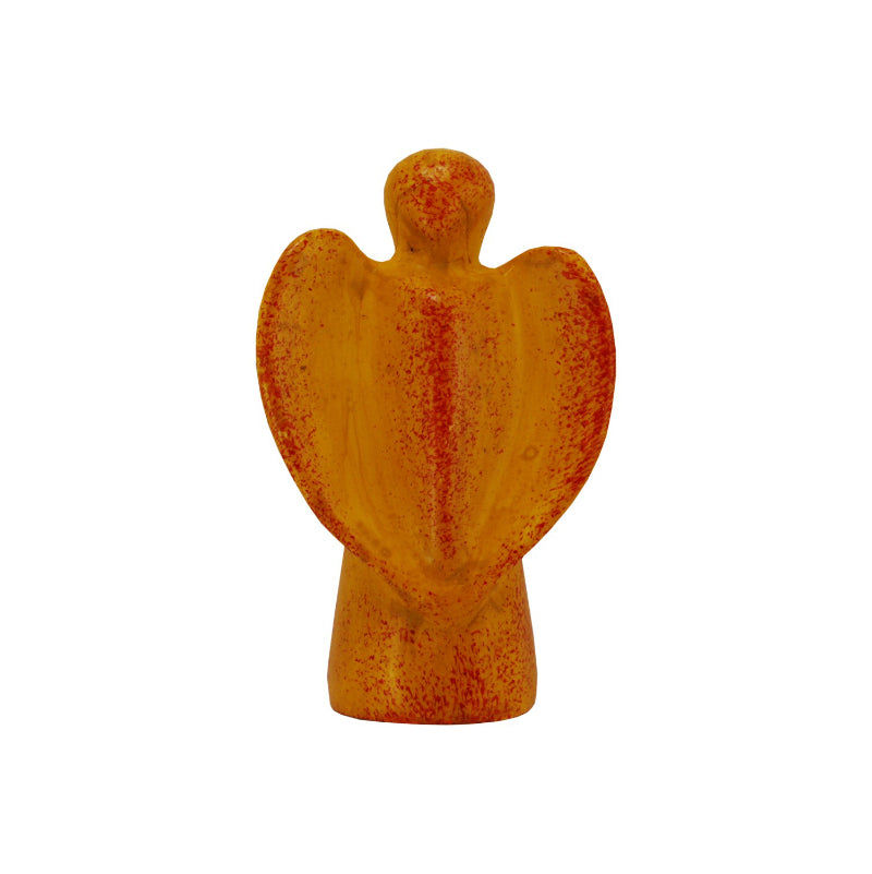 Herzengel aus Speckstein in verschiedenen Farben - Orange