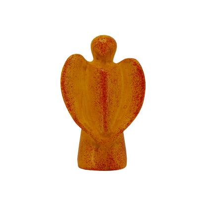 Herzengel aus Speckstein in verschiedenen Farben - Orange