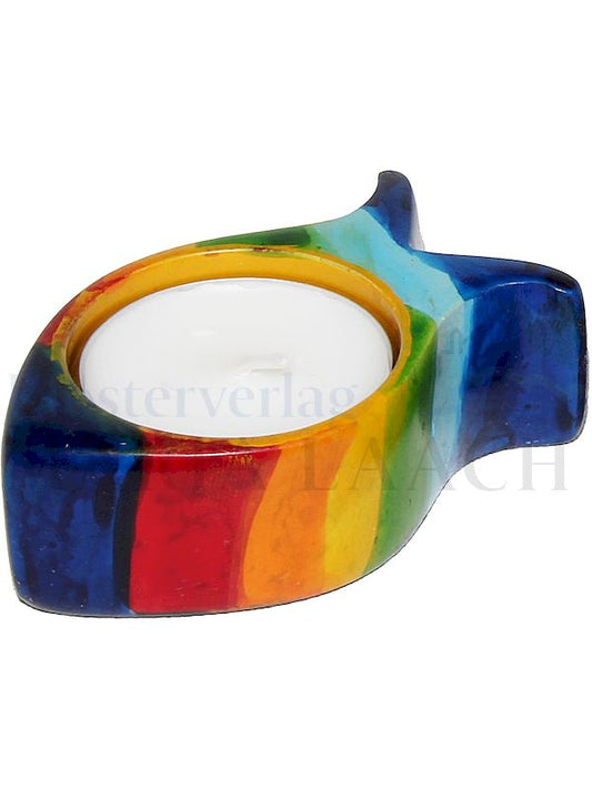 Foto: Teelichthalter Regenbogenfisch, dunkelblau, 7,4 x 4,5 x 2,5 cm