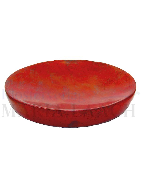 Foto: Kerzenteller rot-sponged, Ø 10 cm