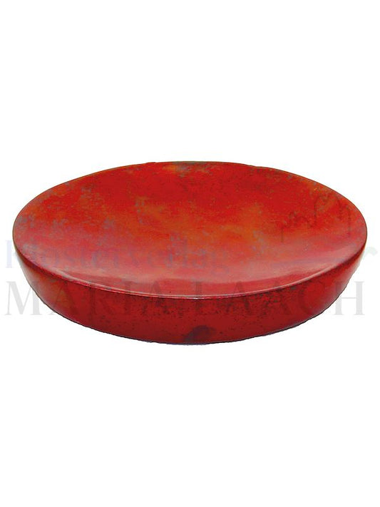 Foto: Kerzenteller rot-sponged, Ø 10 cm
