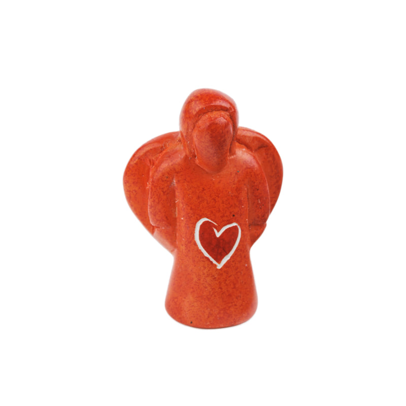 Engel aus Speckstein in verschiedenen Farben - orange