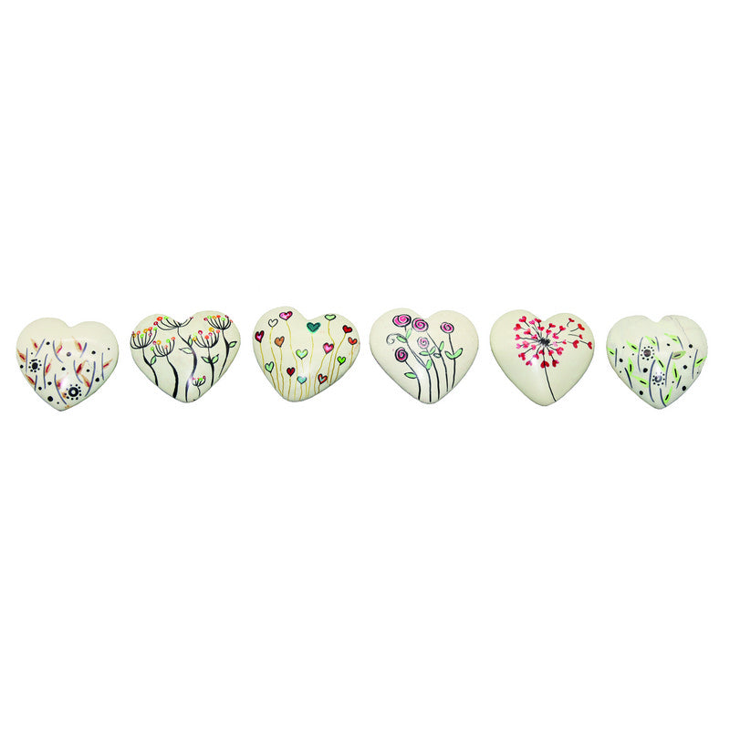 Foto: Speckstein-Herzen Blume, 2 x 6 Farben gemischt, Ø 4 cm, VE 12 Stück