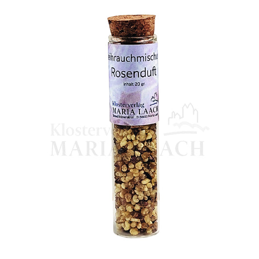 Weihrauchmischung Rosenduft, 20 g, in Glasfläschen