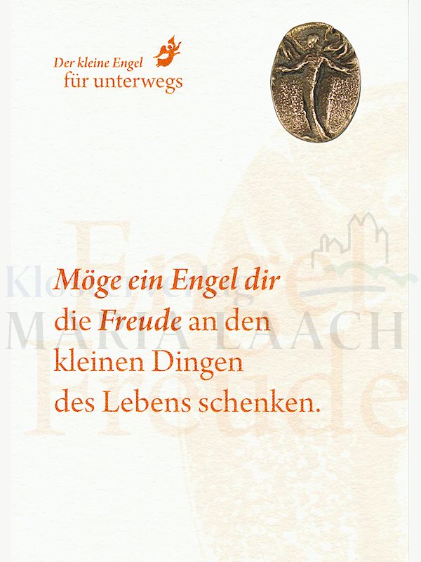 Foto: Mini-Plakette Engel der Freude, auf Kärtchen, 11,5 x 8 cm