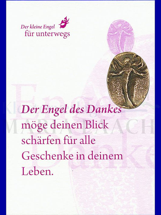 Foto: Mini-Plakette Engel des Dankes, auf Kärtchen, 11,5 x 8 cm