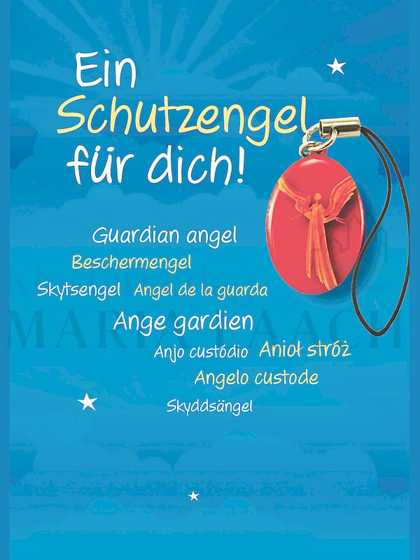 Foto: Ein Schutzengel für dich! - Engel auf pink, auf Kärtchen, mit Befestigungsschnur, 11,5 x 8 cm