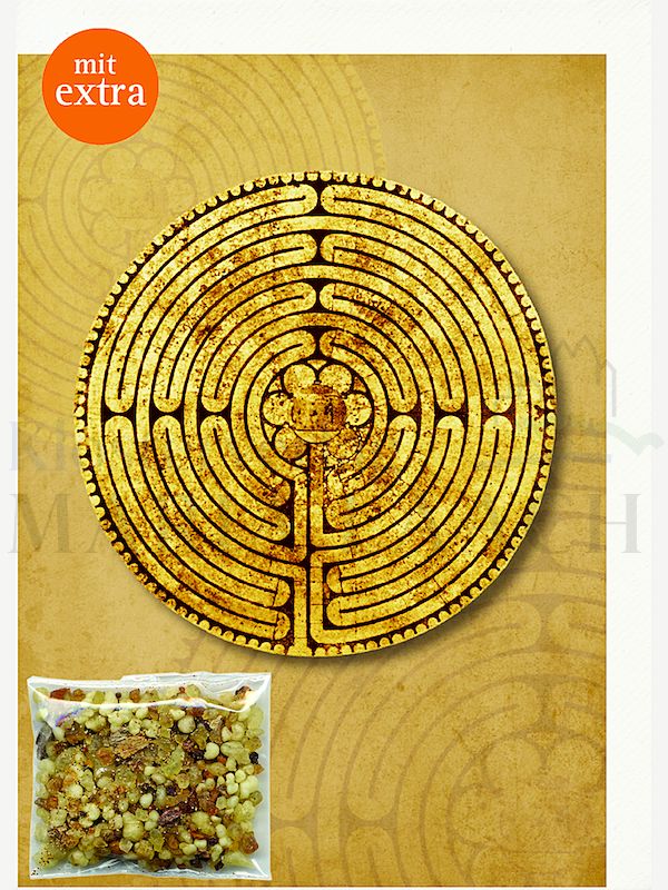Foto: Labyrinth, mit 5 g  Weihrauch Patmos, 14,8 x 10,5 cm