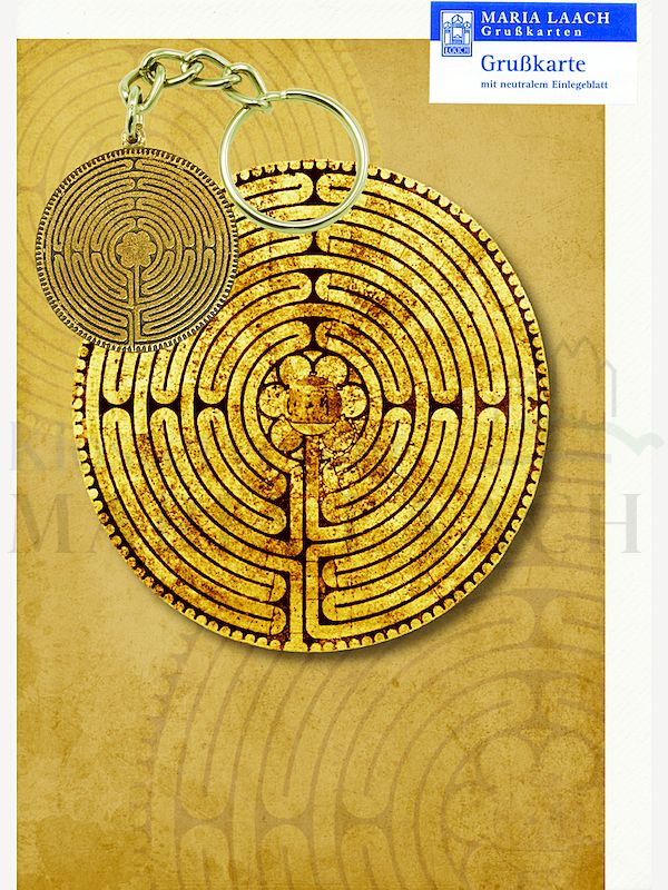 Foto: Schlüsselanhänger & Grußkarte Labyrinth von Chartres, 14,8 x 10,5 cm