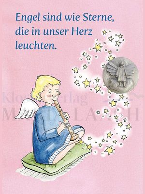 Engel sind wie Sterne ..., Miniplakette "Engel" auf Kärtchen, 11,2 x 8 cm