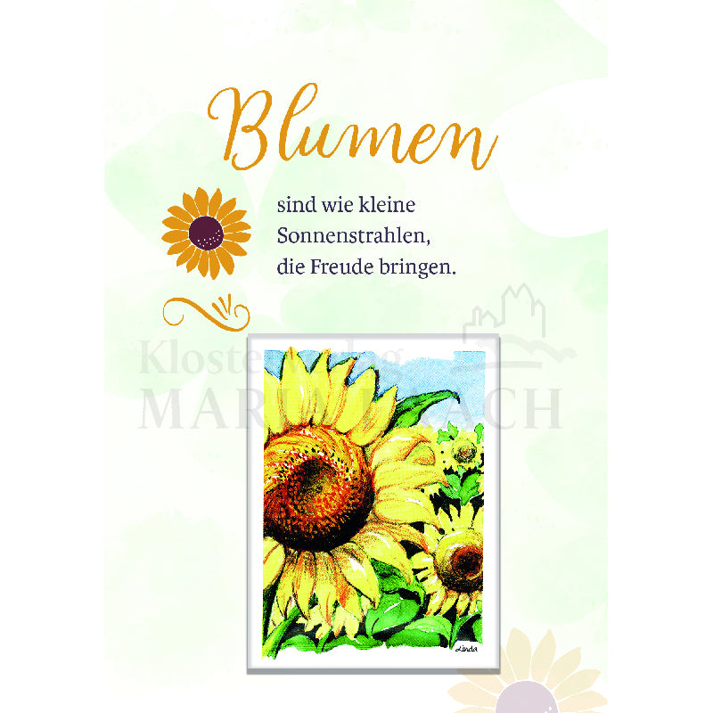 Blumen sind wie kleine Sonnenstrahlen - Sonnenblumen Doppelkarte mit Samentütchen