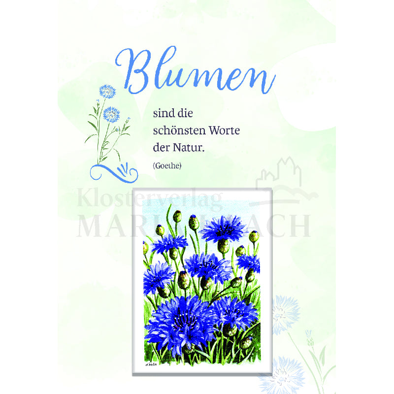 Blumen sind die schönsten Worte - Kornblumen Doppelkarte mit Samentütchen
